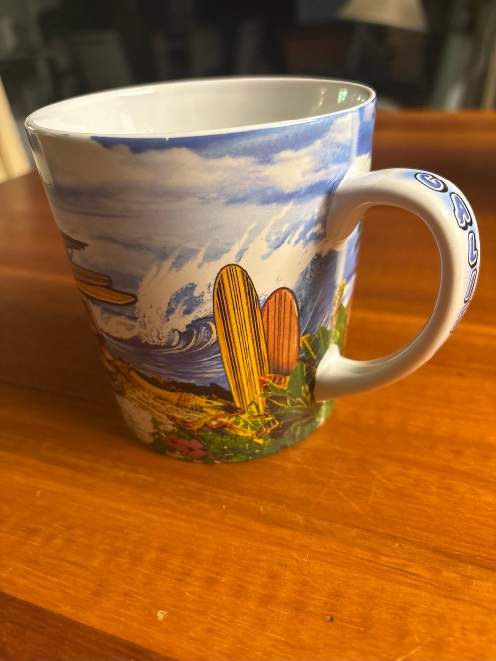 California Scene Beach Woody Station wagon Surf Van Ceramic Mug - Picture 2 of 6